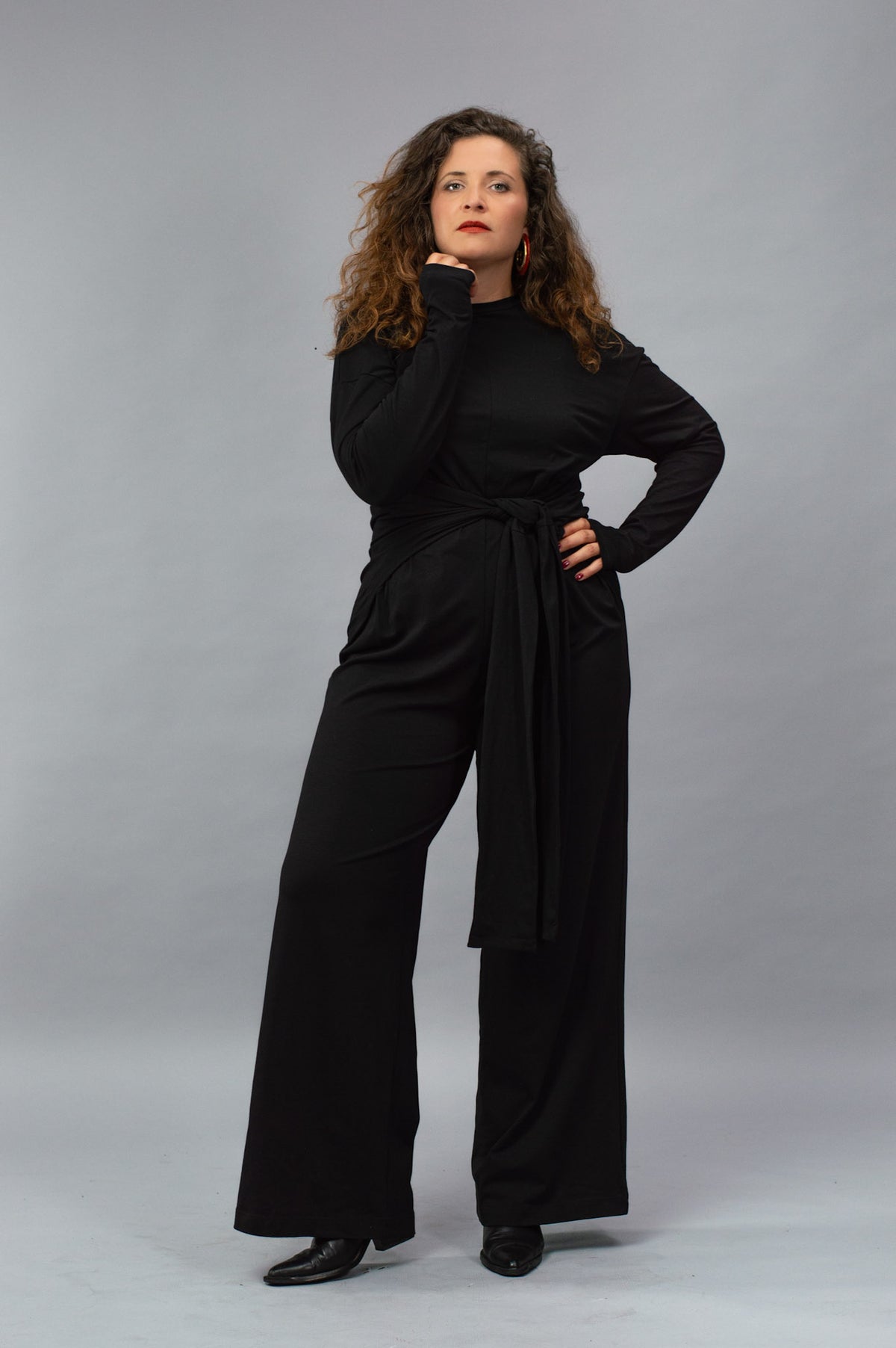 Morana black organic cotton jumpsuit 