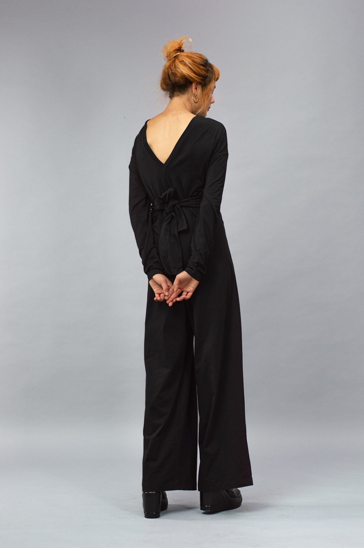 Morana black organic cotton jumpsuit 