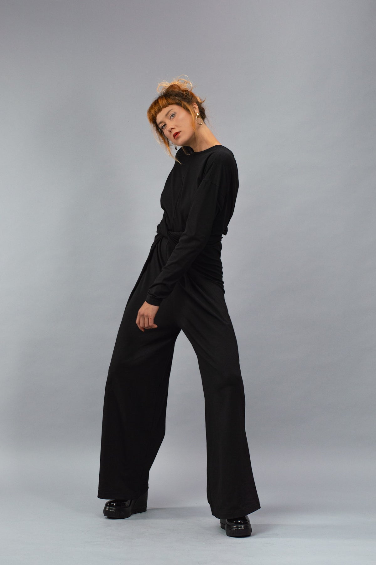 Morana black organic cotton jumpsuit 