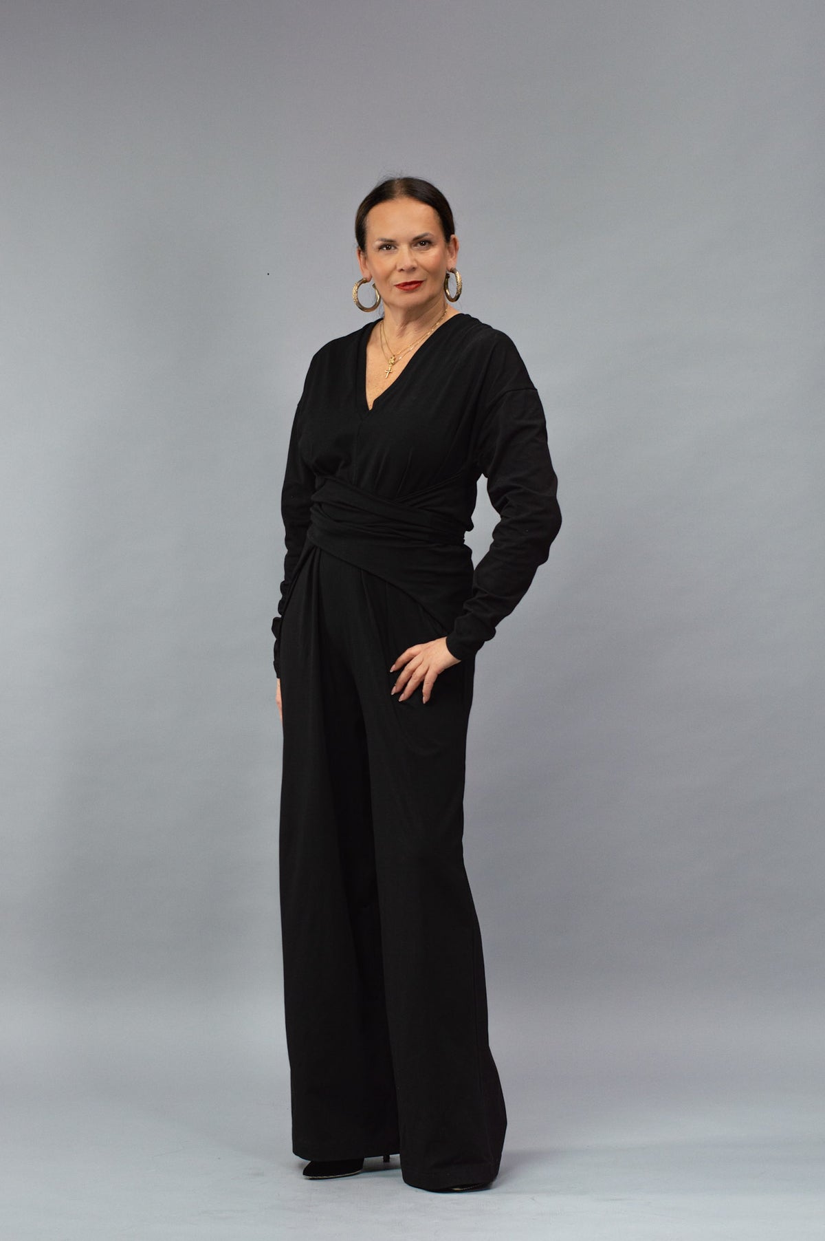 Morana black organic cotton jumpsuit 