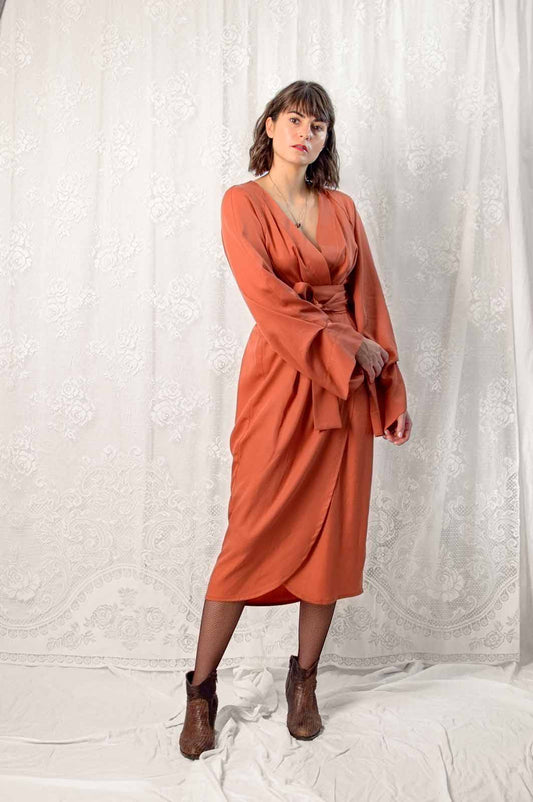 Orange kimono dress Helena