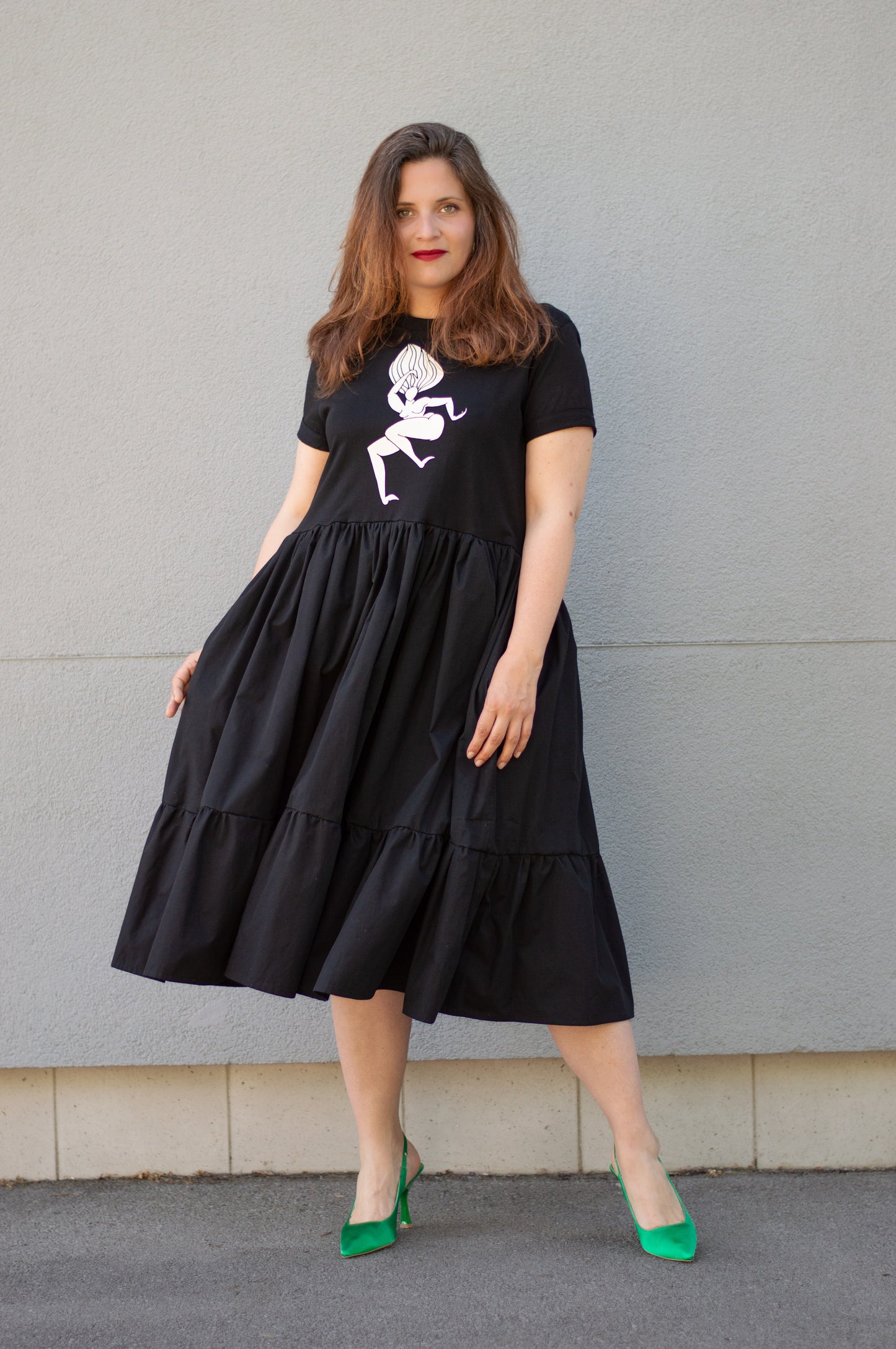 T-shirt ruffle dress Krivopetnica 
