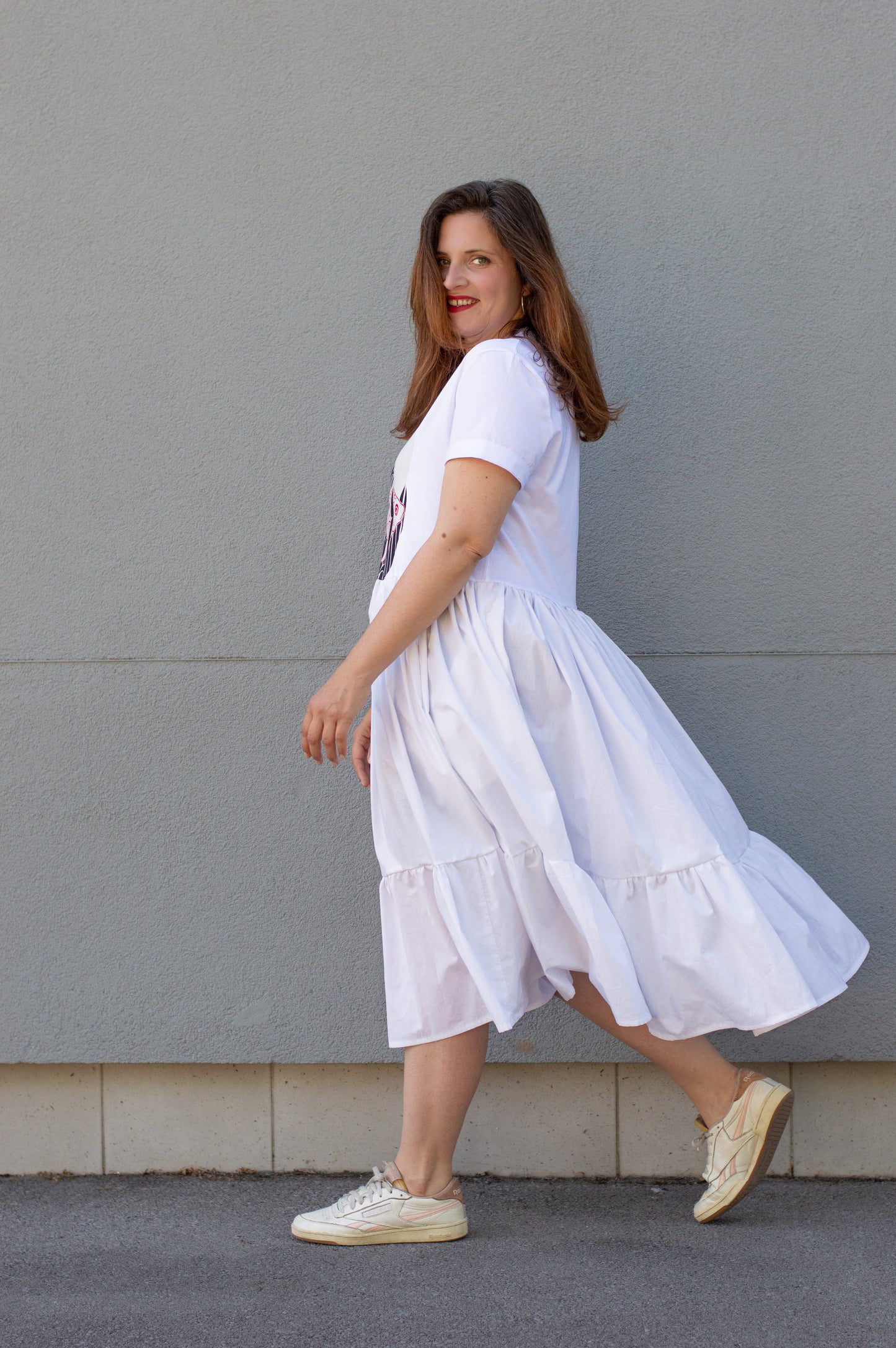 T-shirt ruffle dress On a Fish 