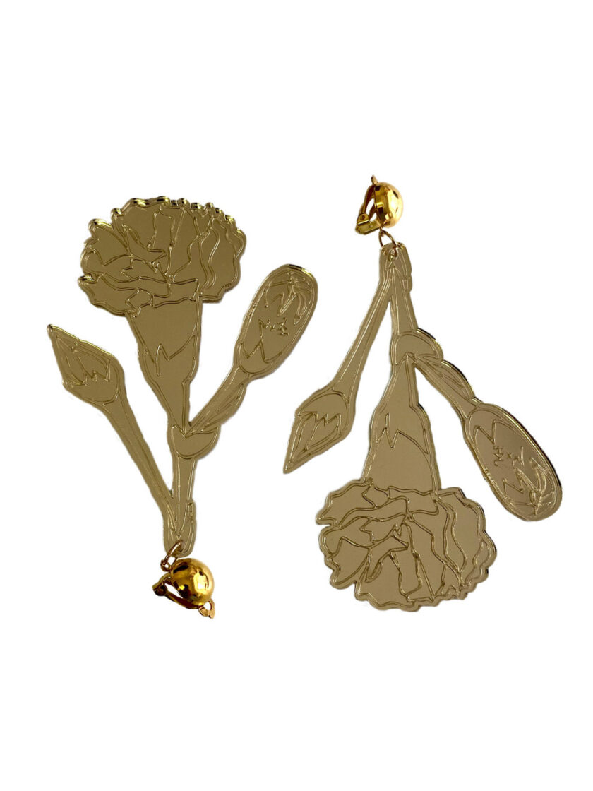 Gold Carnation earrings