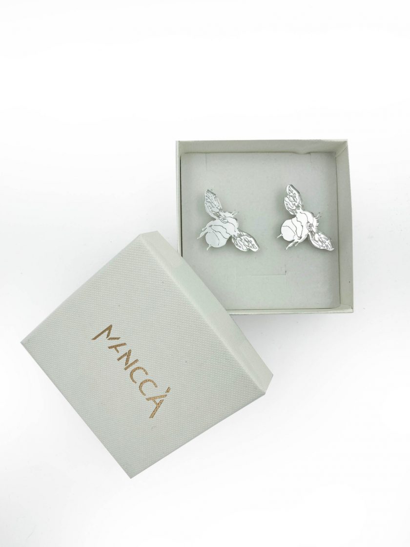 jkh silver bee earrings julia kaja hrovat online shop plexi glass earrings slovenian bee