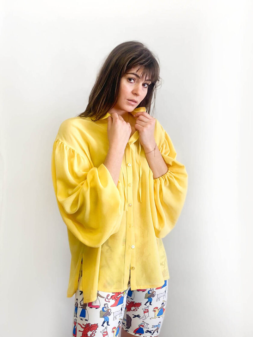 yellow etno blouse bohemian chic