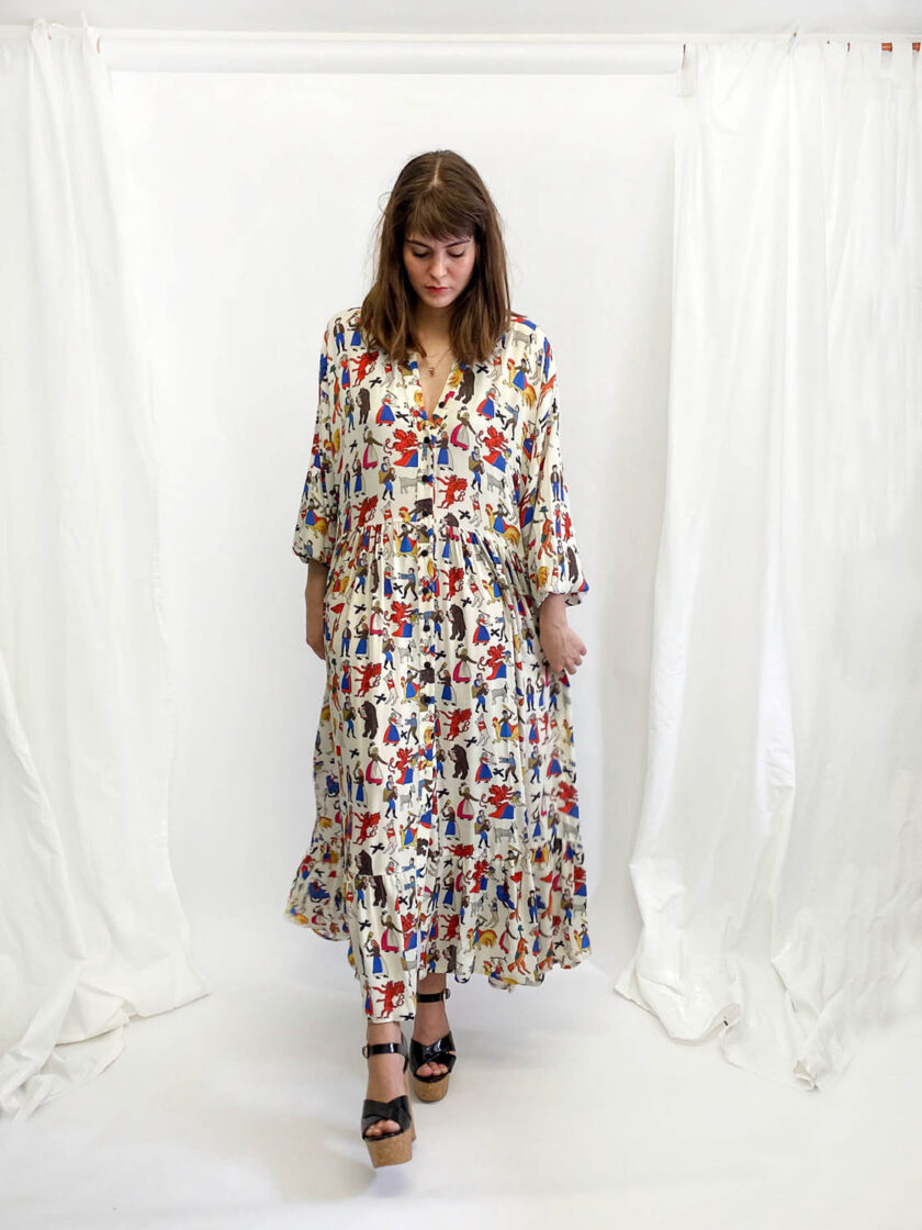 zero waste allover print dress