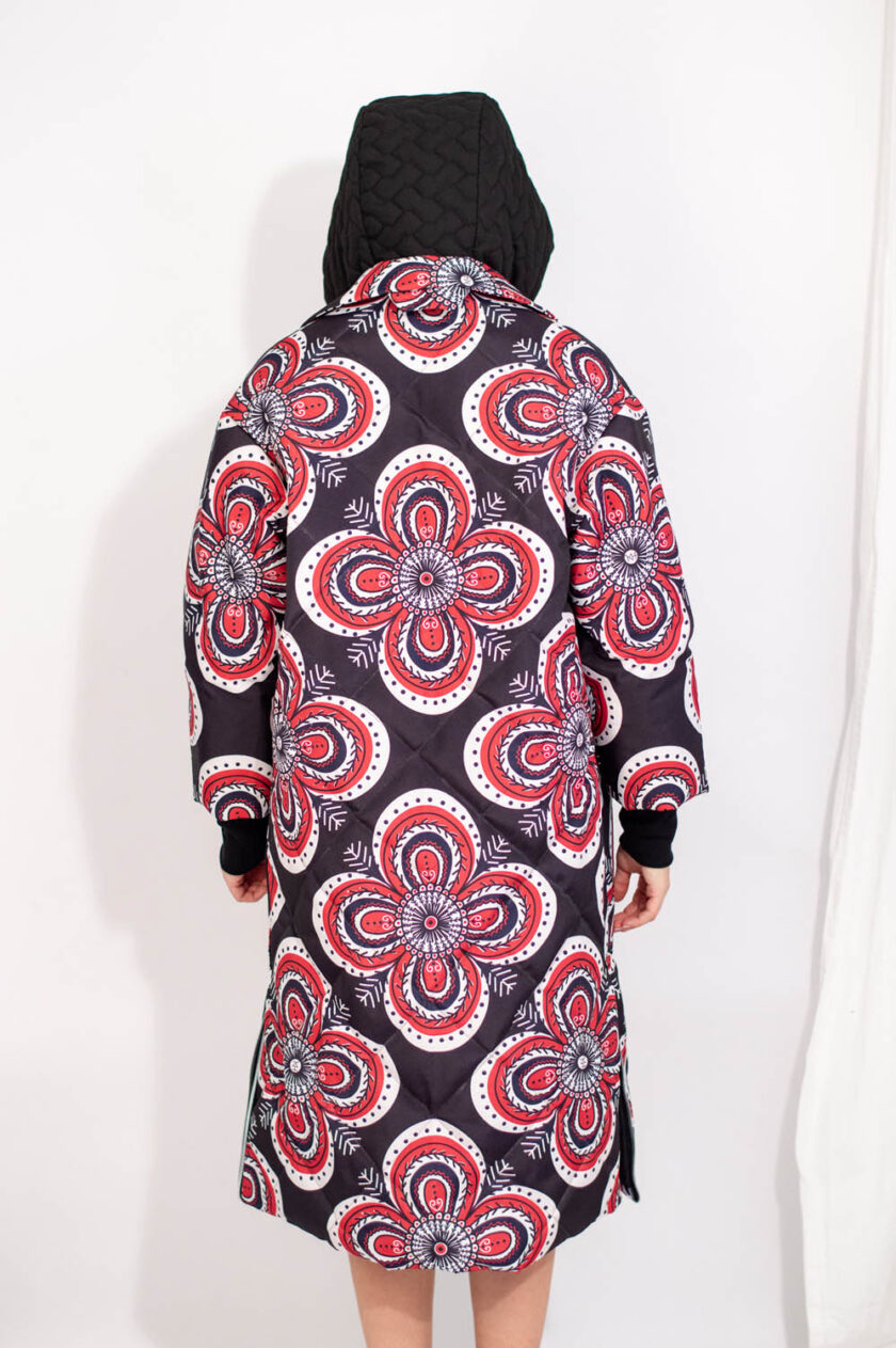 jkh identity puffer quilted and printed coat
