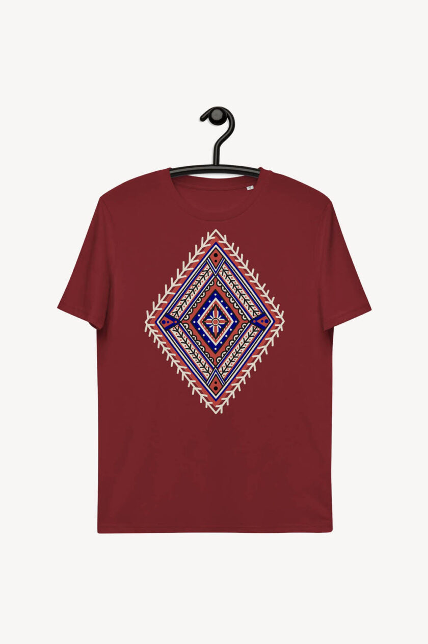 JKH Unisex Organic Cotton T-shirt Diamond Burgundy