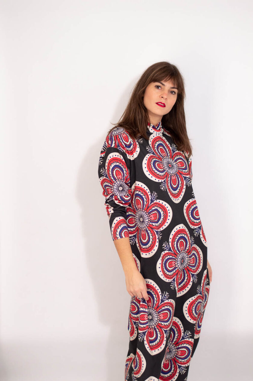 all-over printed jersey dress