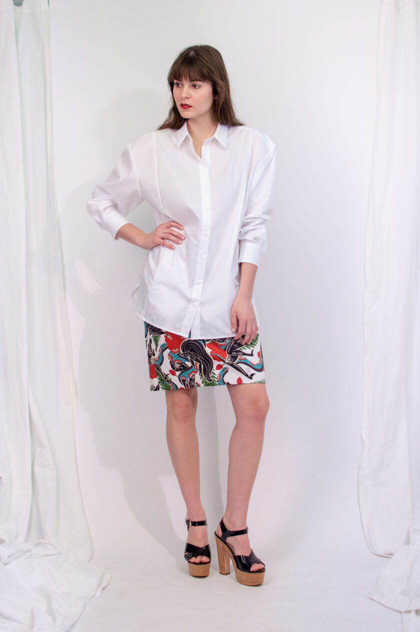 oversized cotton shirt with pockets
