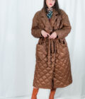 jkh brown quilted oversized coat