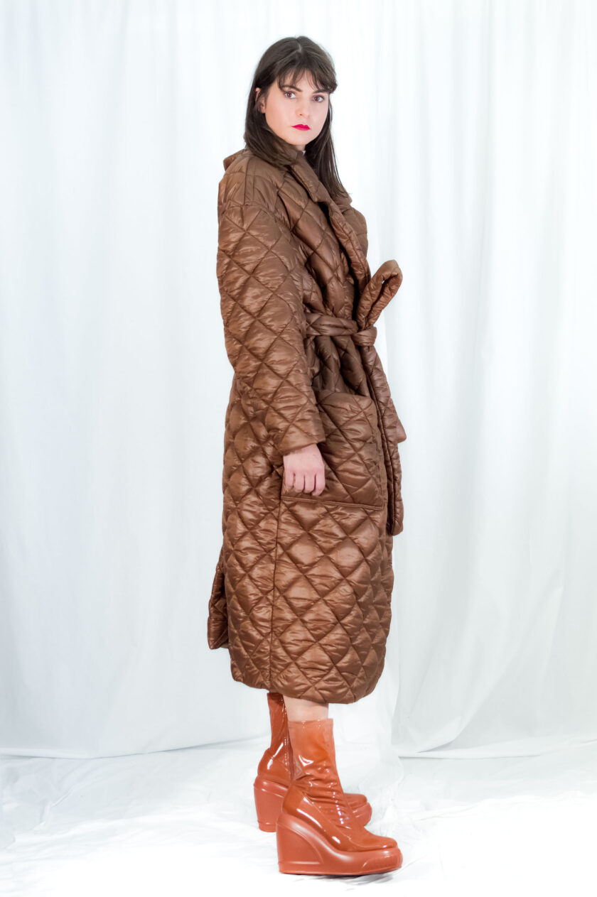 jkh brown quilted oversized coat kurent coat