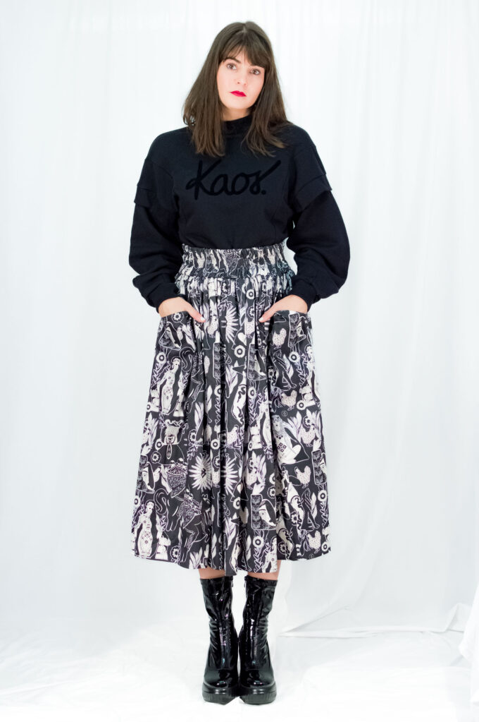 jkh full skirt organic cotton skirt with pockets
