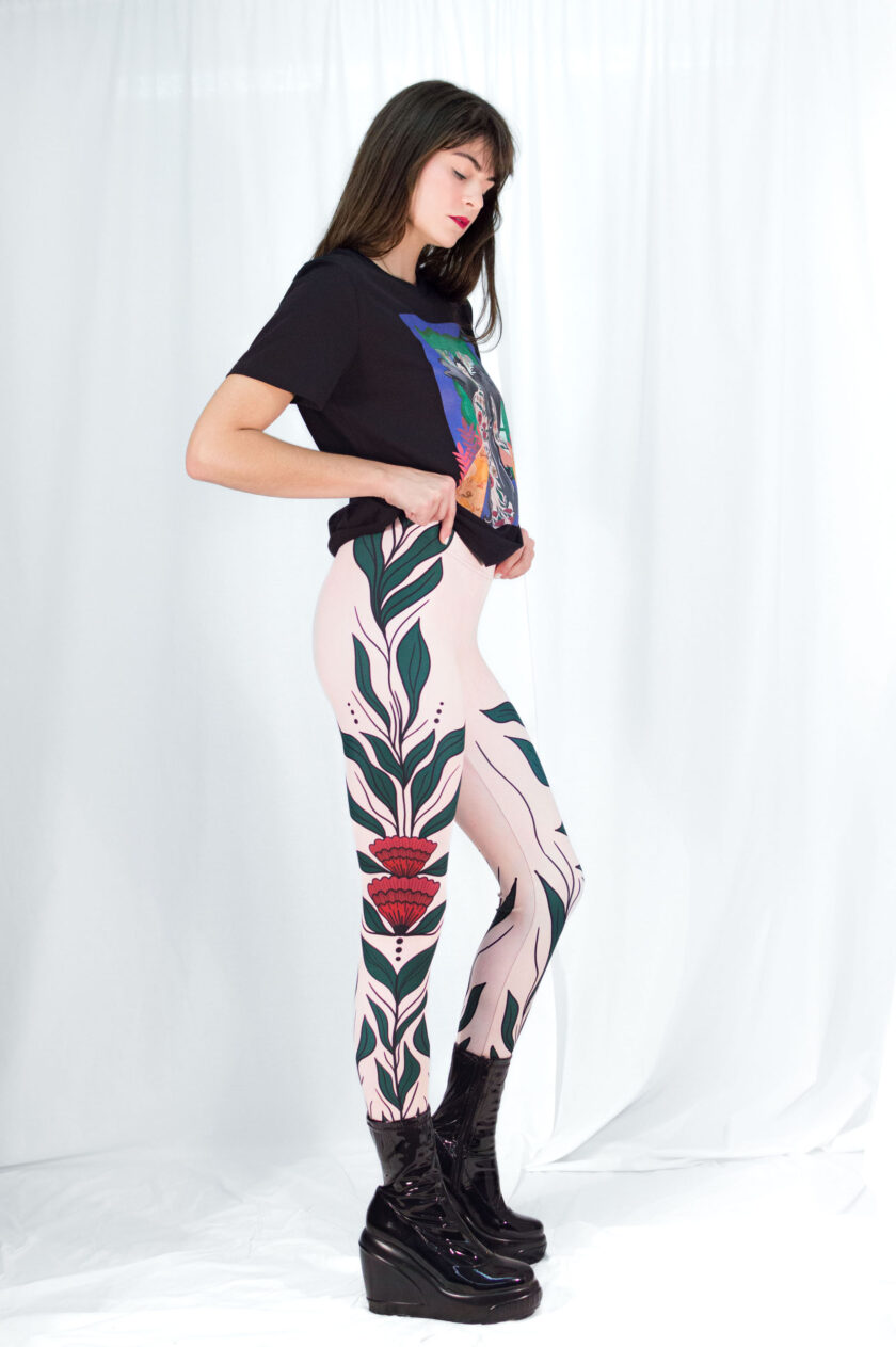 allover print floral leggings