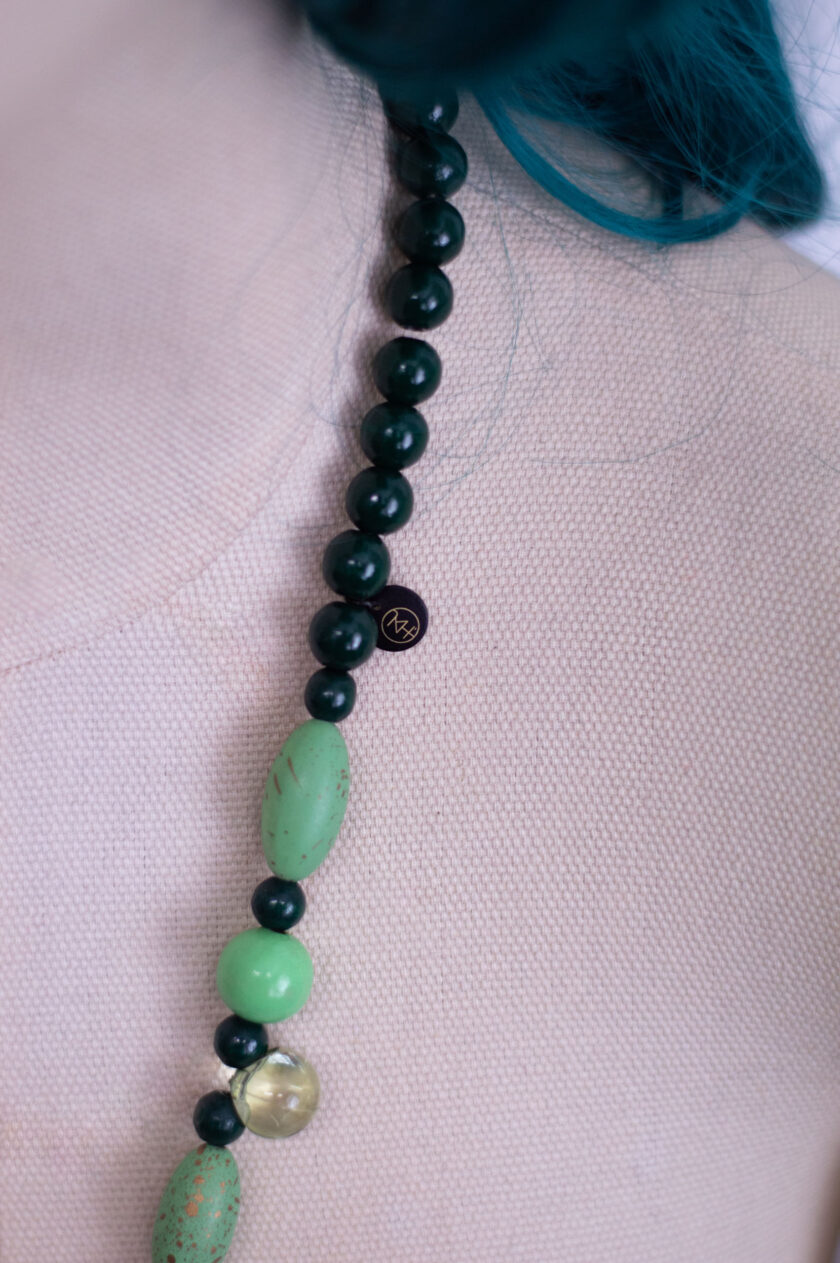jkh identity long green necklace
