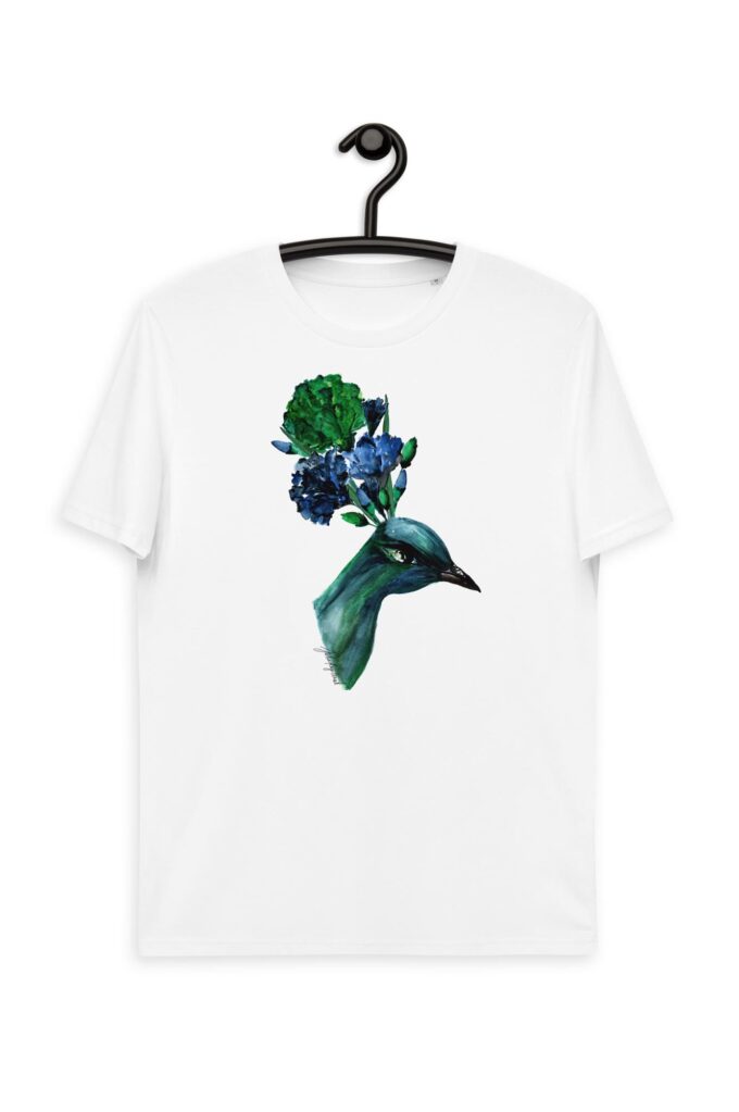 jkh organic cotton unisex peacock print tshirt