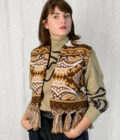 jkh identity short brown tassel vest