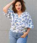 JKH identity linen puff sleeve top