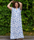 JKH identity twill maxi dress with identity print