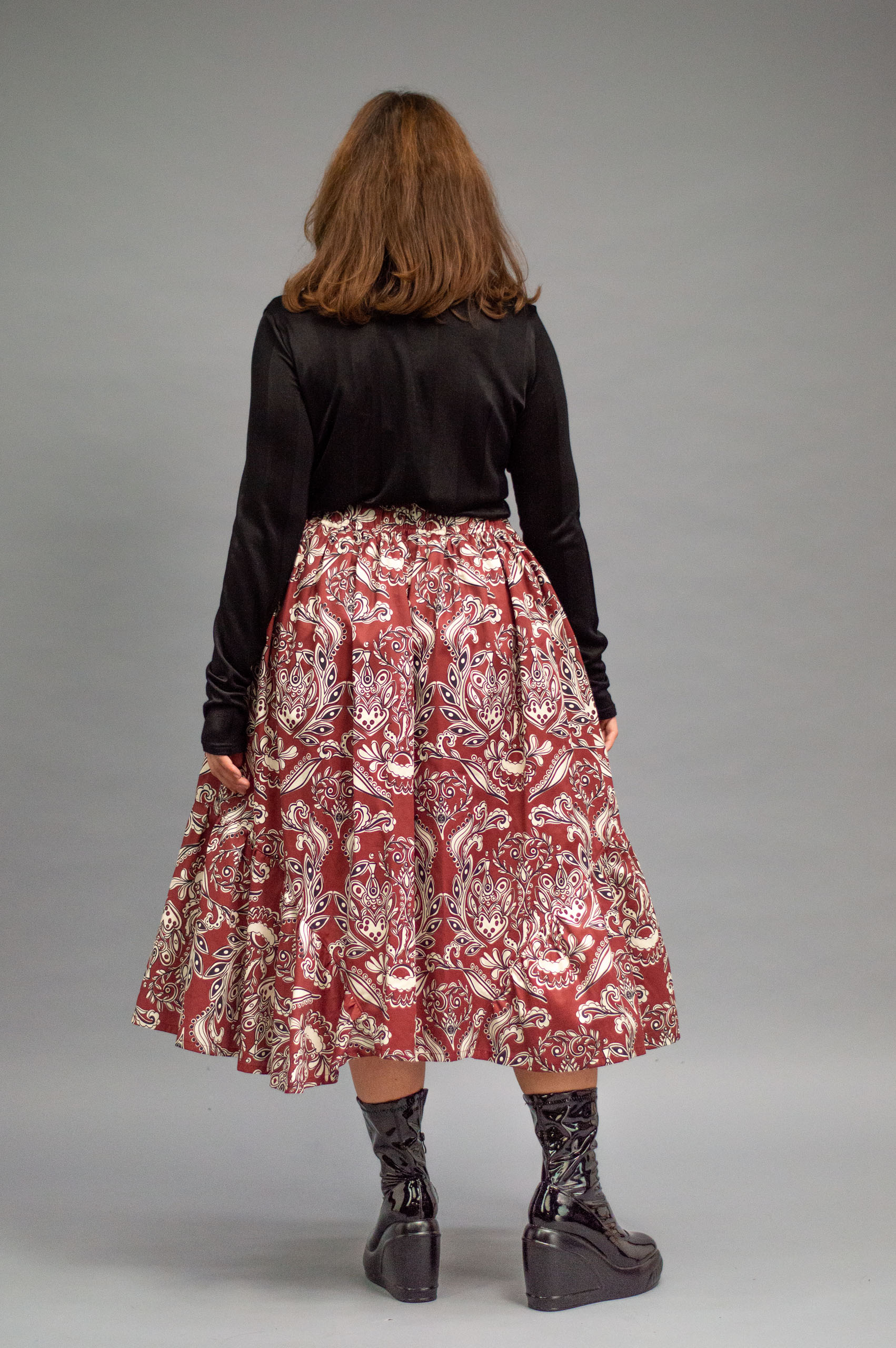 jkh-fullskirt-bordo-5 JKH identity Full Midi Skirt Red Print