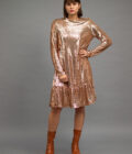 JKH gold sequin dress with ruffles