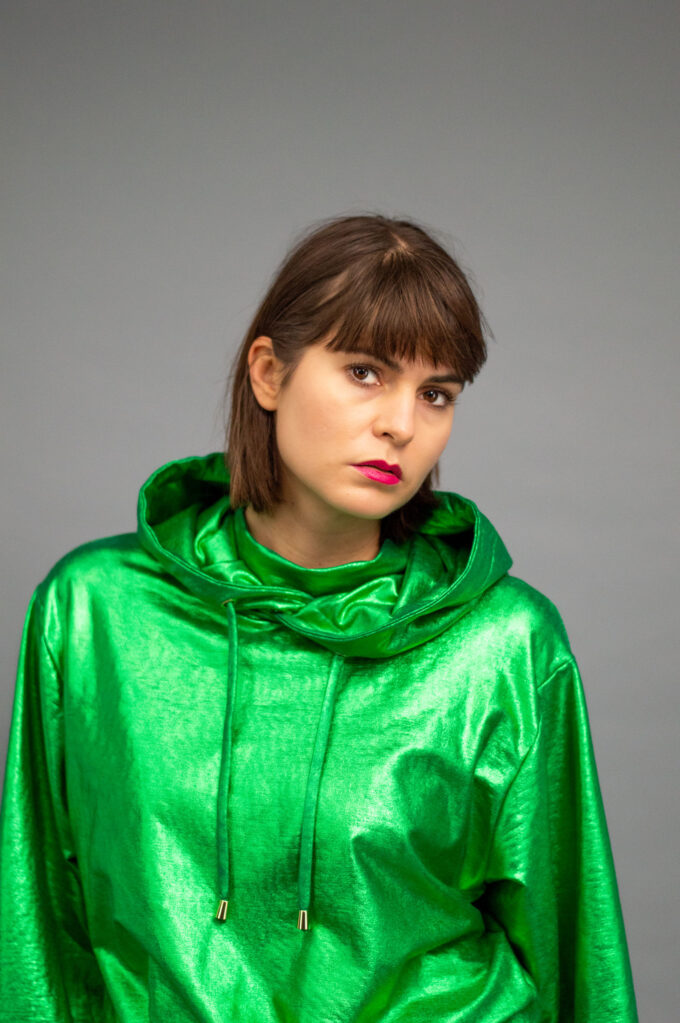 JKH identity metallic green hoodie