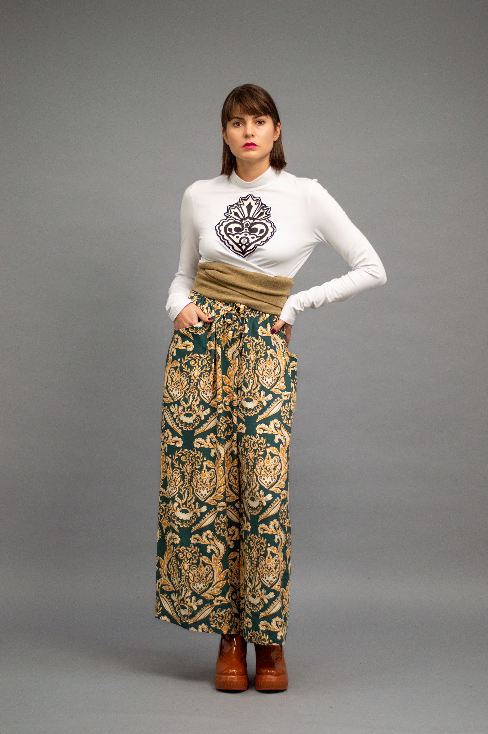 jkh-helena-greentrousers-1 JKH wide helena trousers with green print
