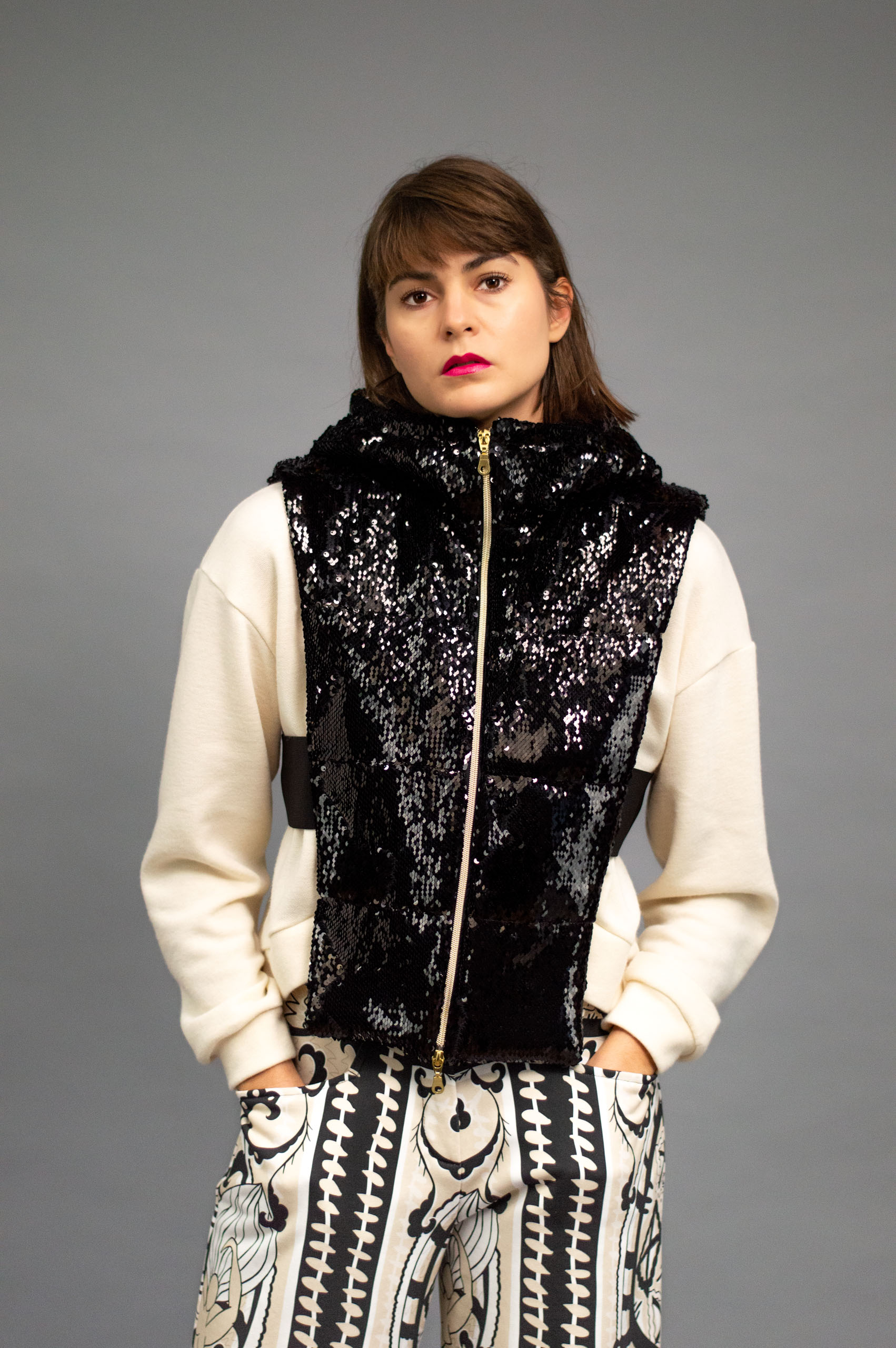 jkh-hood-blacksequin-1 JKH identity black sequin hood vest