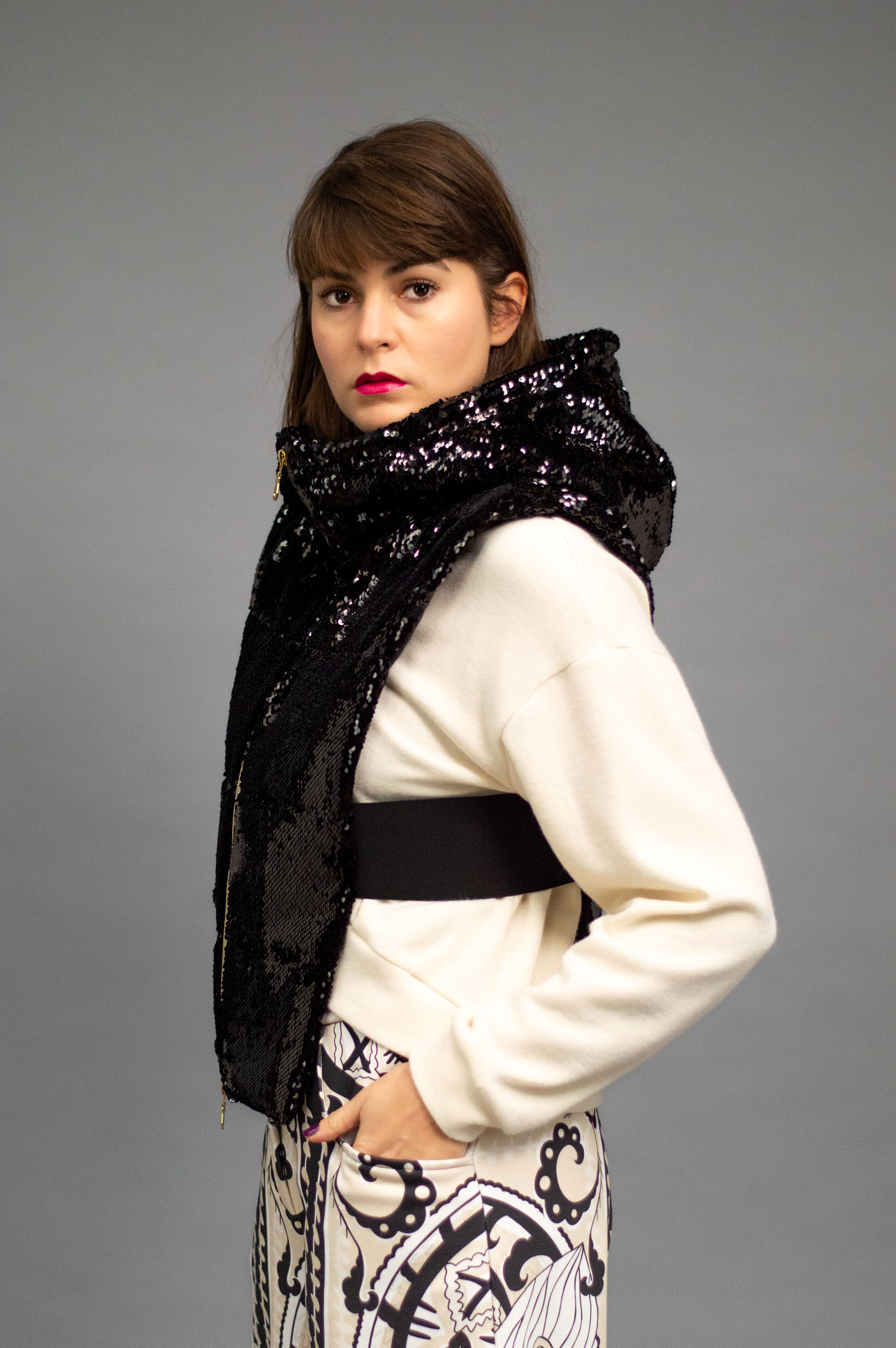 jkh-hood-blacksequin-3 JKH identity black sequin hood vest