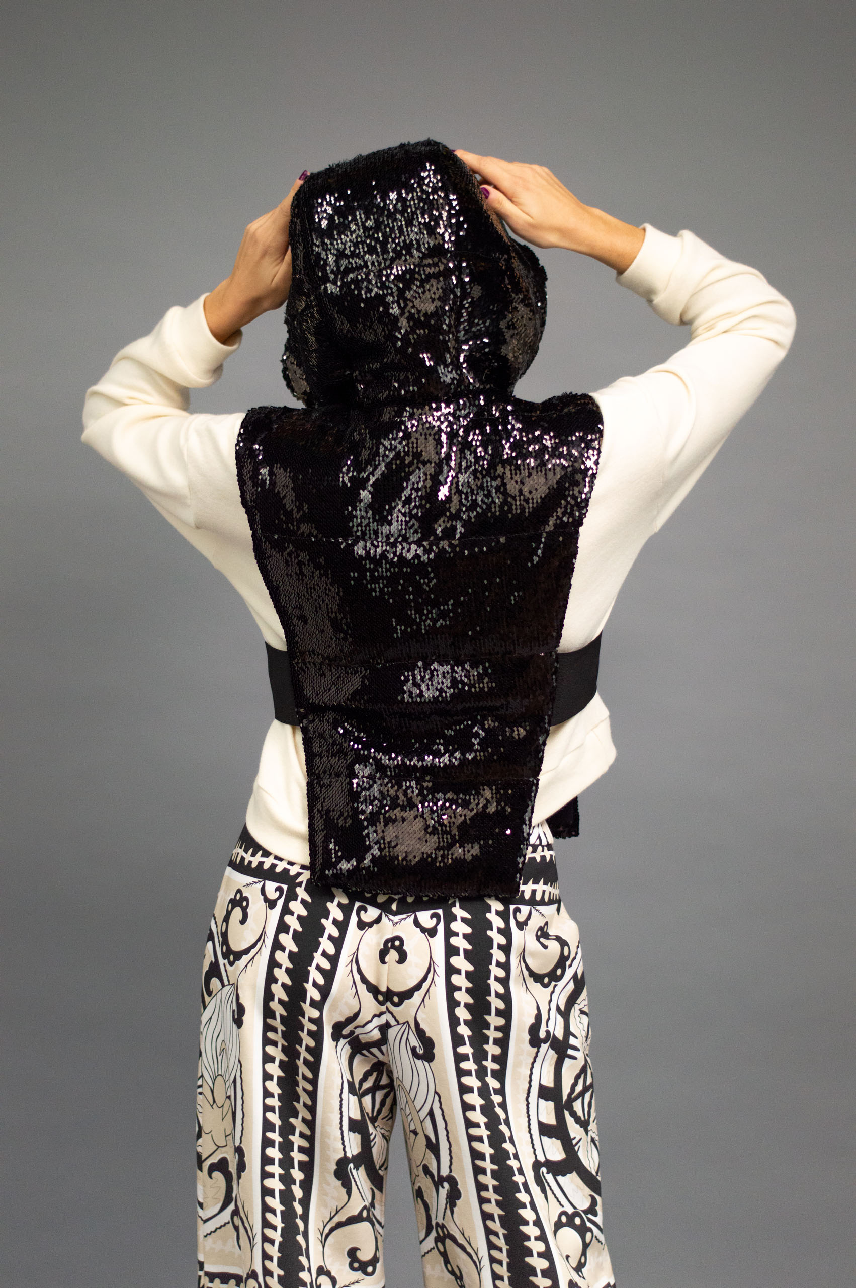jkh-hood-blacksequin-4 JKH identity black sequin hood vest
