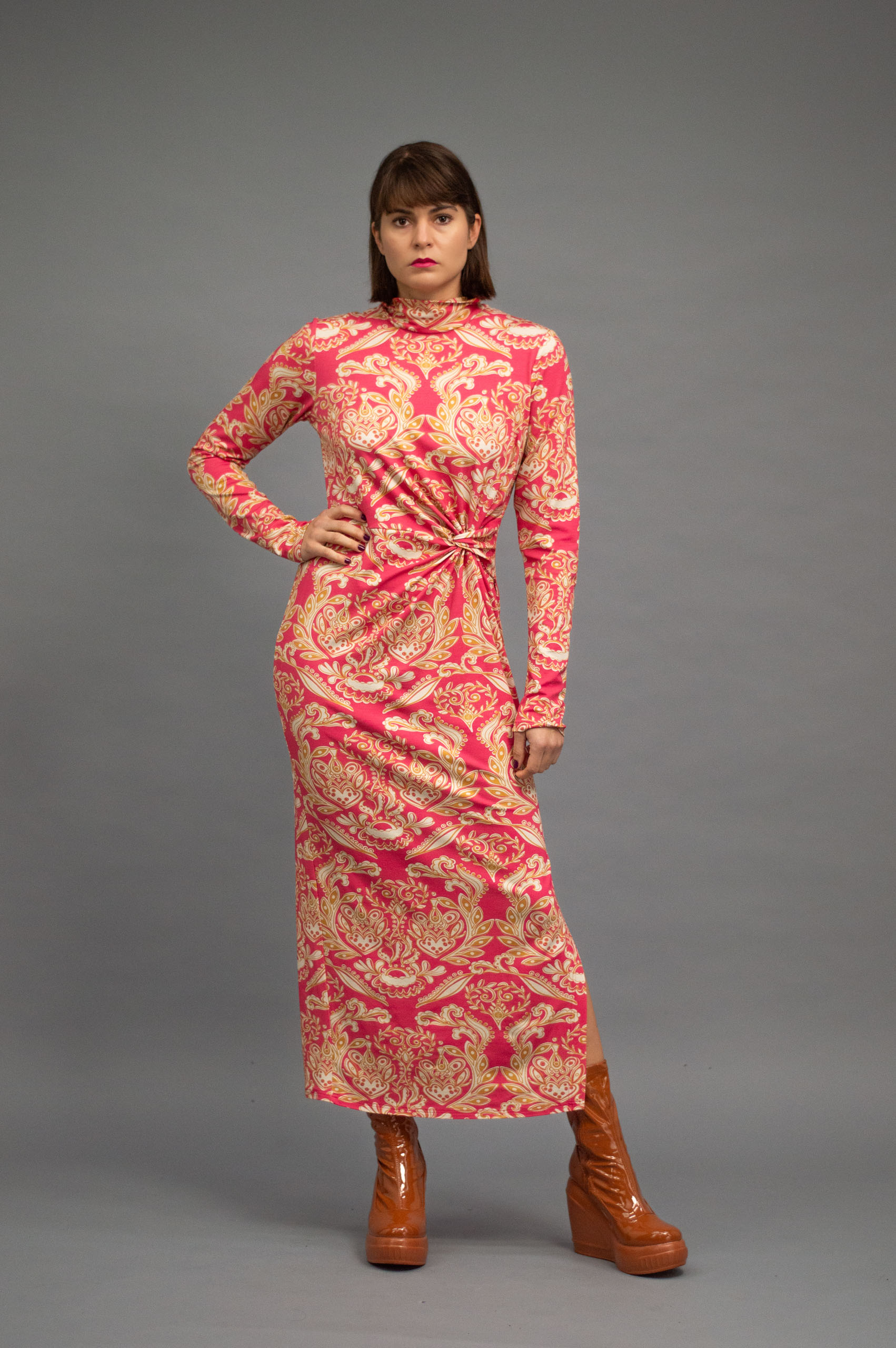 jkh-maxiknotdress-pink-1 JKH identity maxi knot dress green print