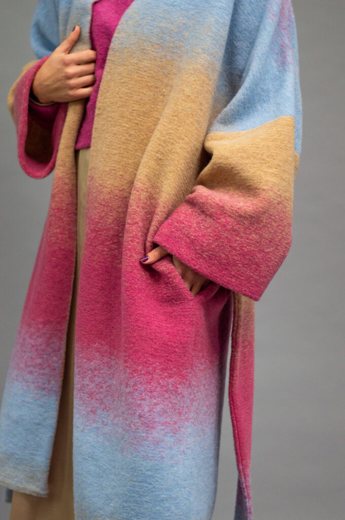 JKH identity ombre cloud cardigan coat