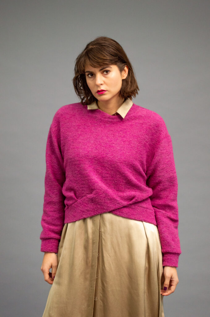 JKH identtiy hot pink wool sweater
