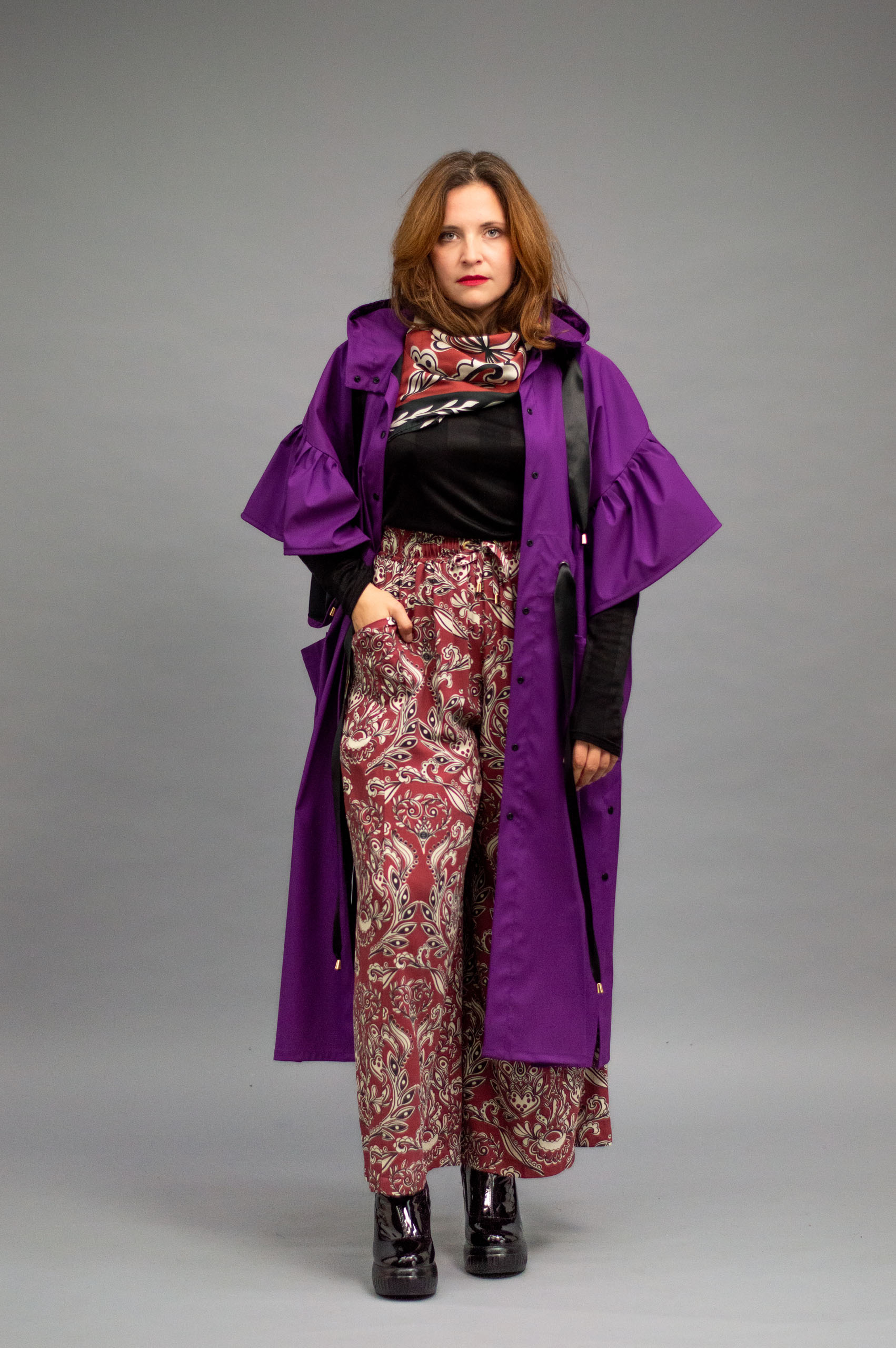 jkh-purpleponcho-2 JKH identity purple rain poncho with ruffles