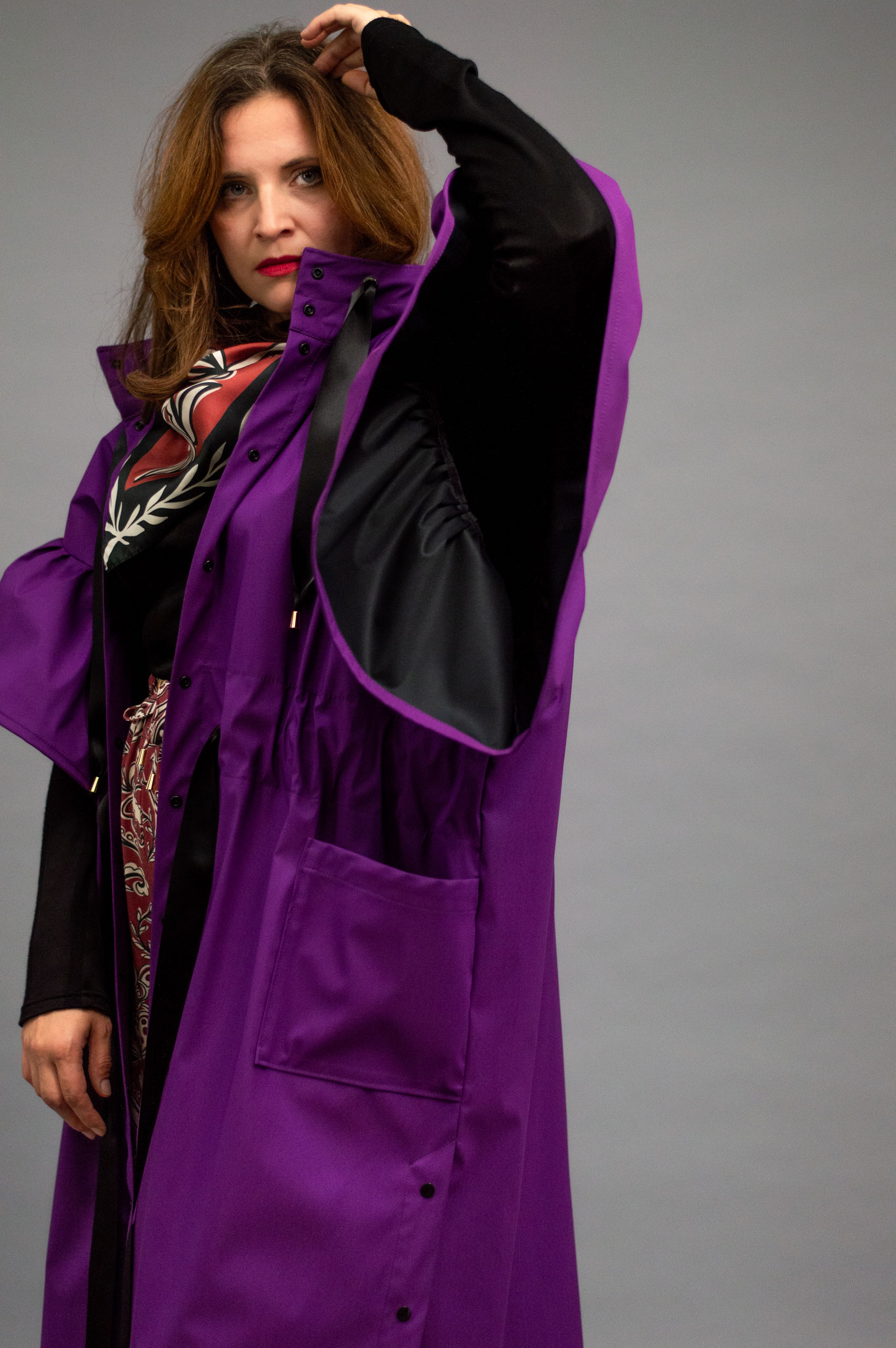 jkh-purpleponcho-7 JKH identity purple rain poncho with ruffles