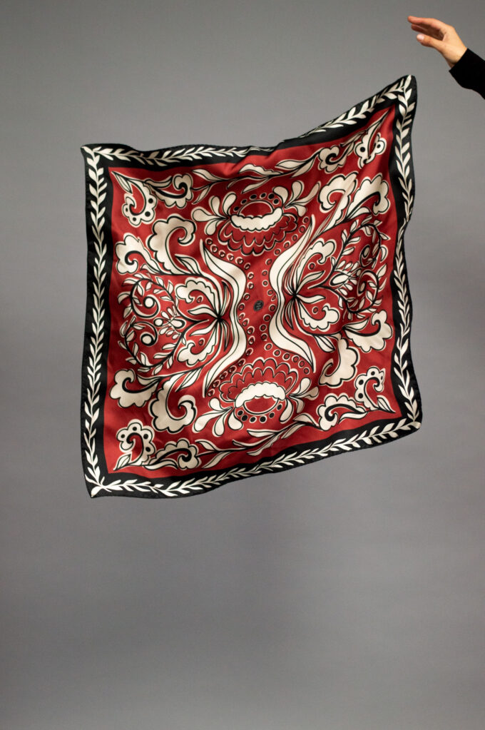 JKH identity silk scarf in red