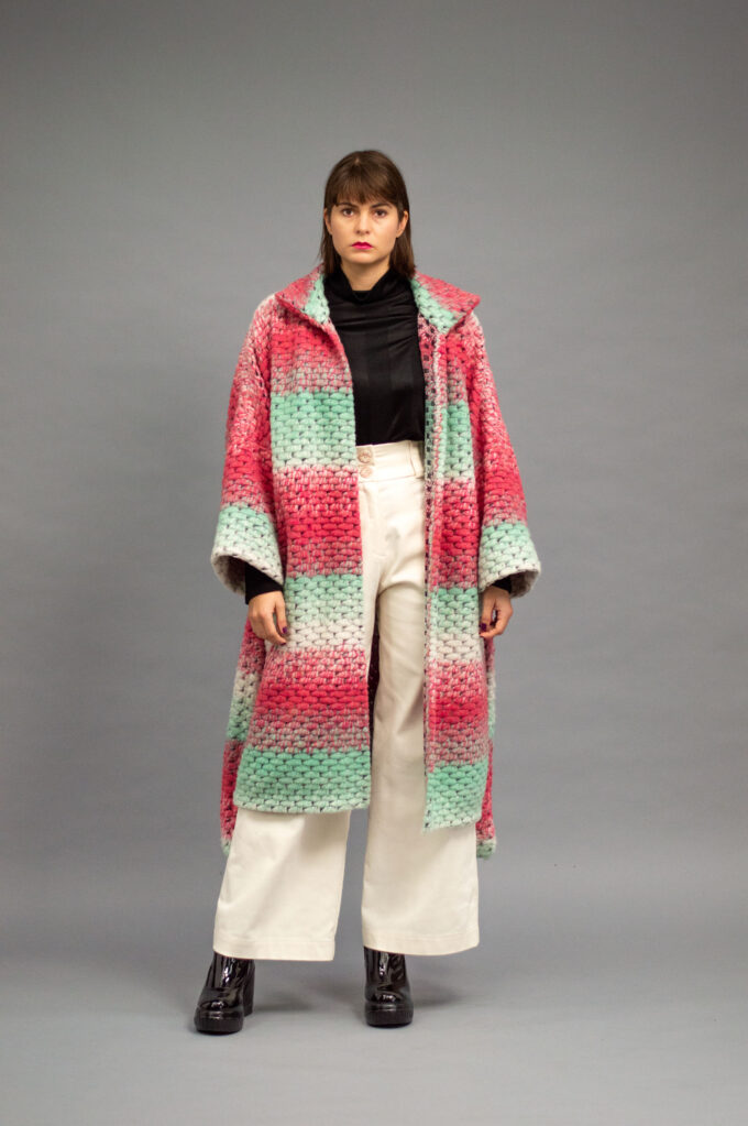 JKH identity stripe cardigan coat