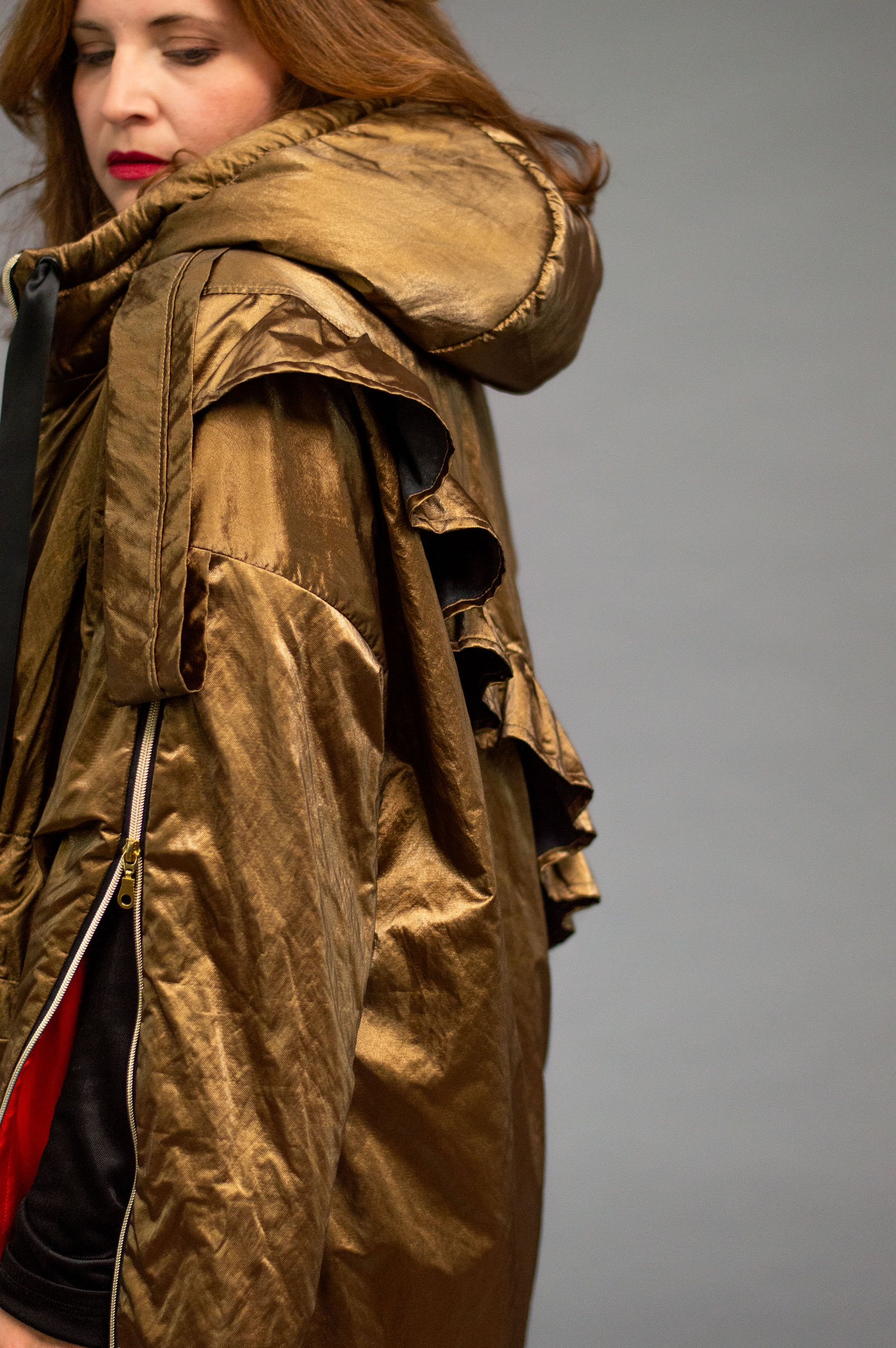 jkh-trench-gold-08 JKH identity gold trench coat with ruffles