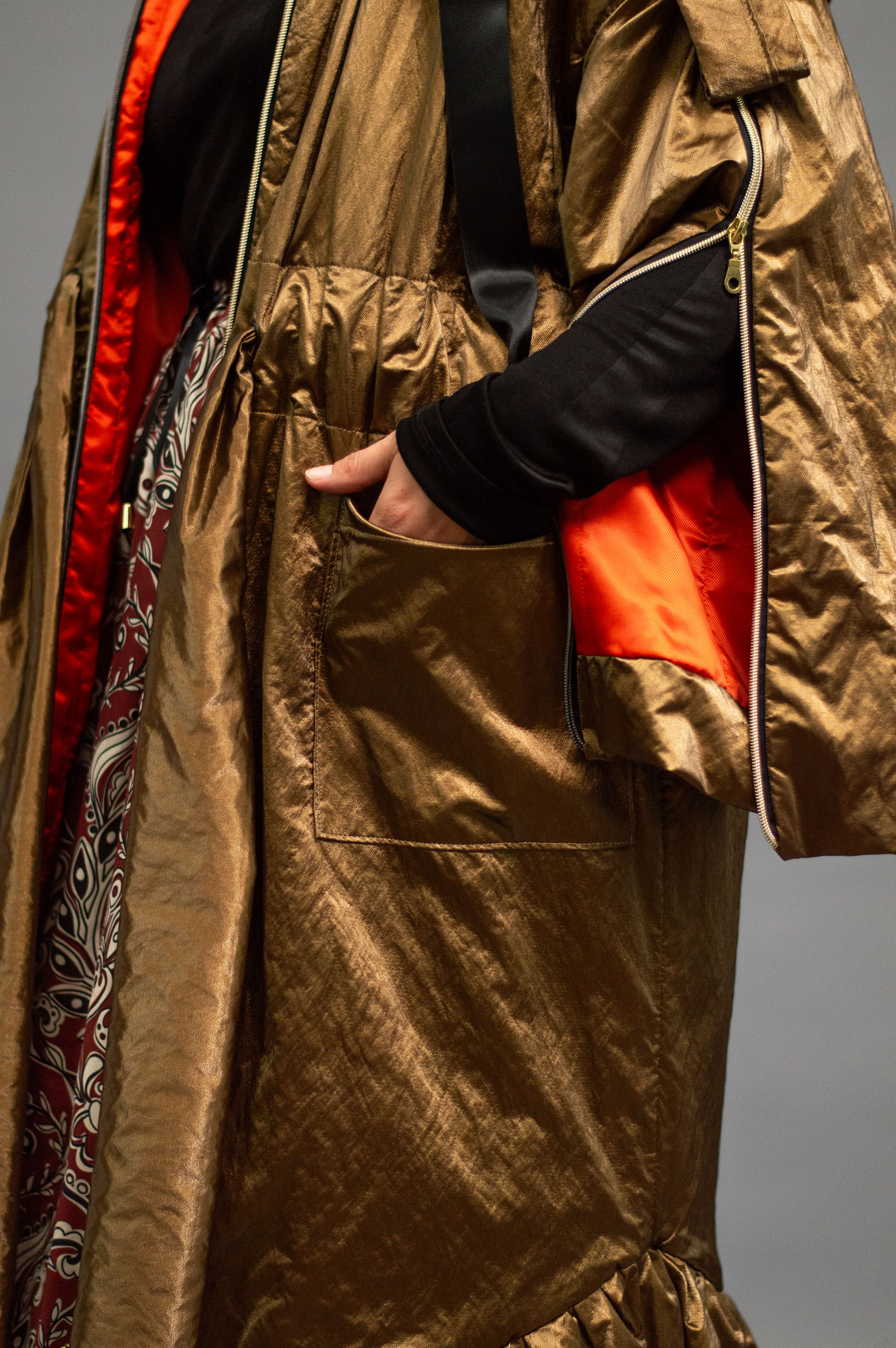 jkh-trench-gold-09 JKH identity gold trench coat with ruffles