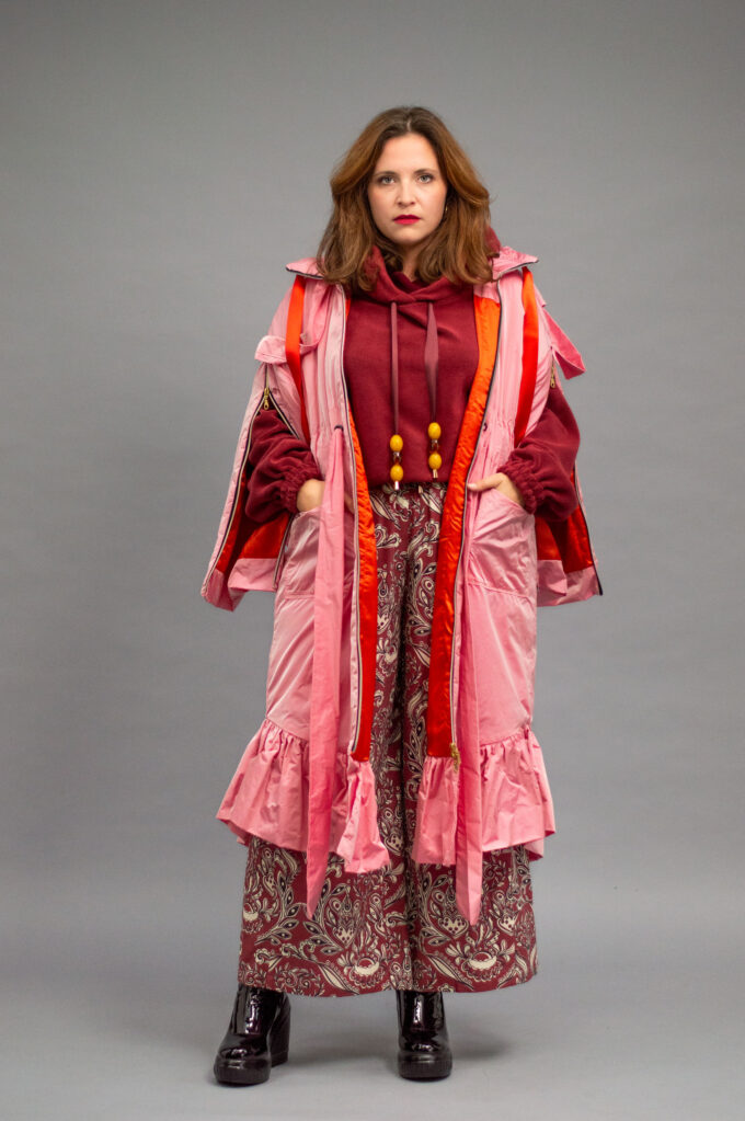 JKH identity pink trench coat