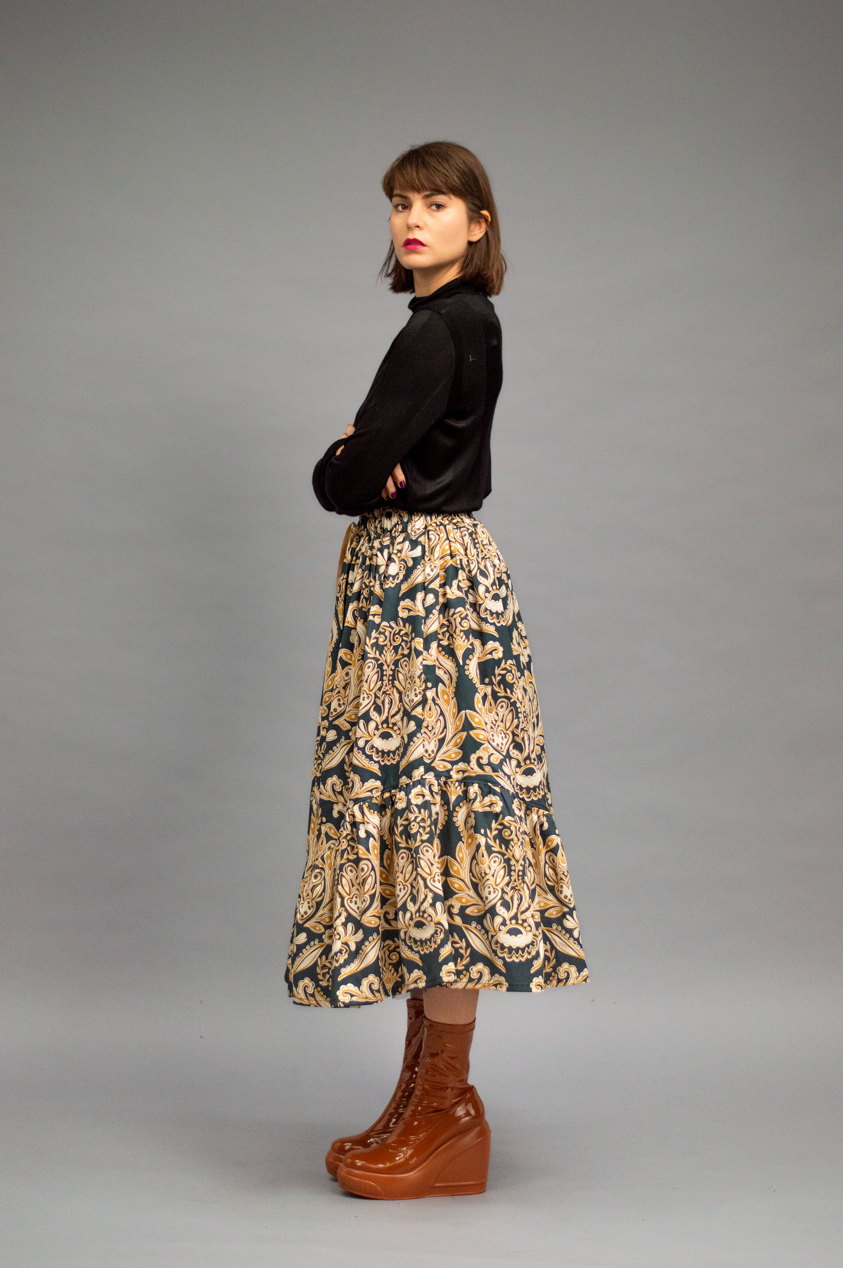 jkh-volumeskirt-green-3 JKH identity full printed skirt Julia Kaja Hrovat