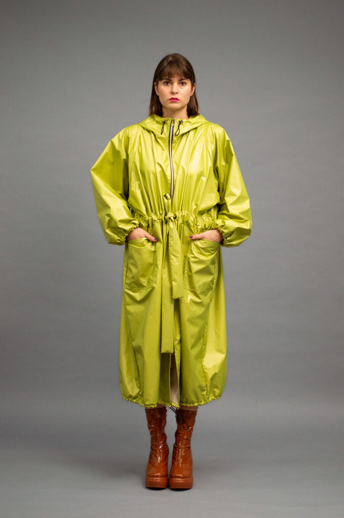 JKH identity balloon trench in geen yellow