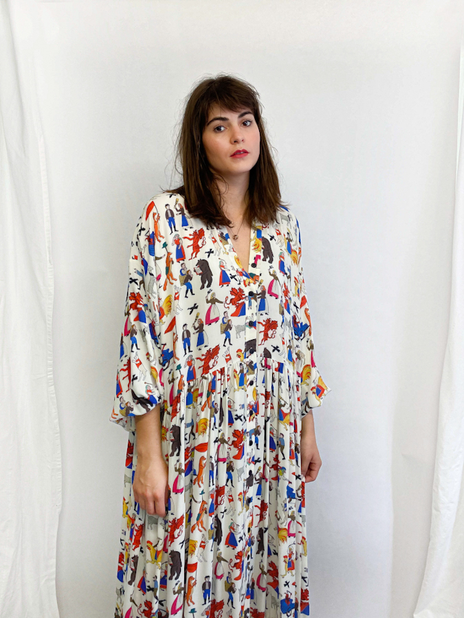 JKHidentity zero waste printed dress