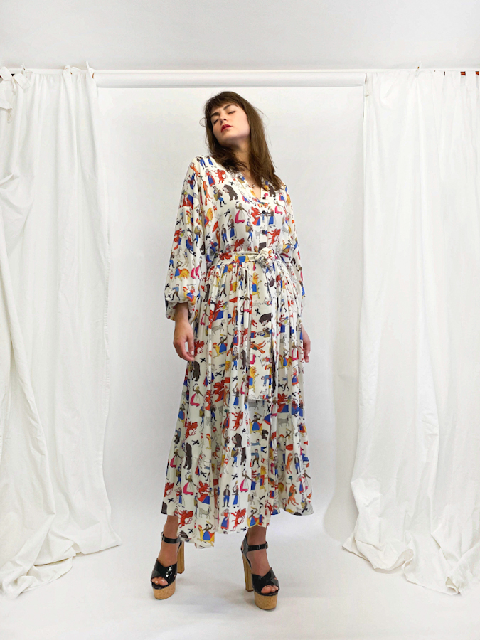 JKHidentity zero waste printed dress