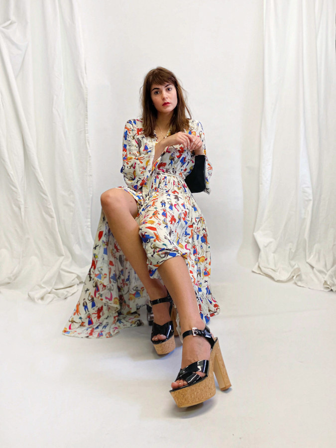 JKHidentity zero waste printed dress