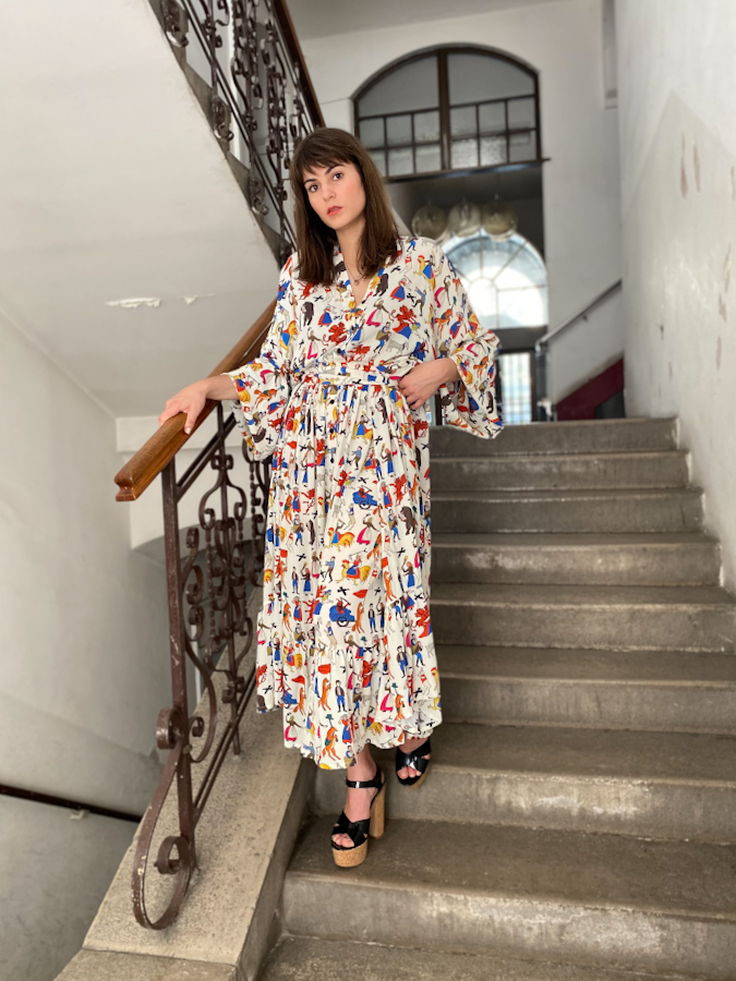 JKHidentity zero waste printed dress