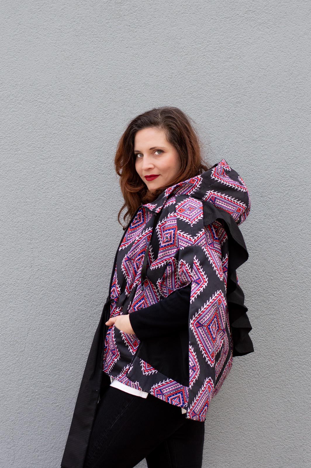 Cotton Gabardine Parka Jacket Heritage Print - Image 4